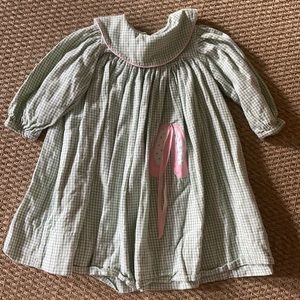 Toddler girl flannel long sleeve plaid dress